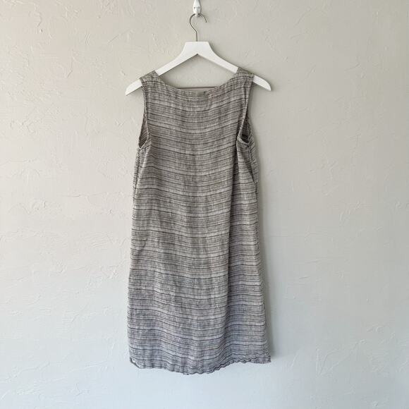 J. Jill Pure Jill Gray Linen Dress Medium - Picture 4 of 5